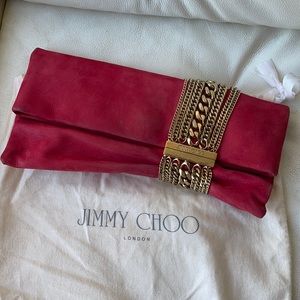 Jimmy Choo Chandra Embellished Suede Clutch